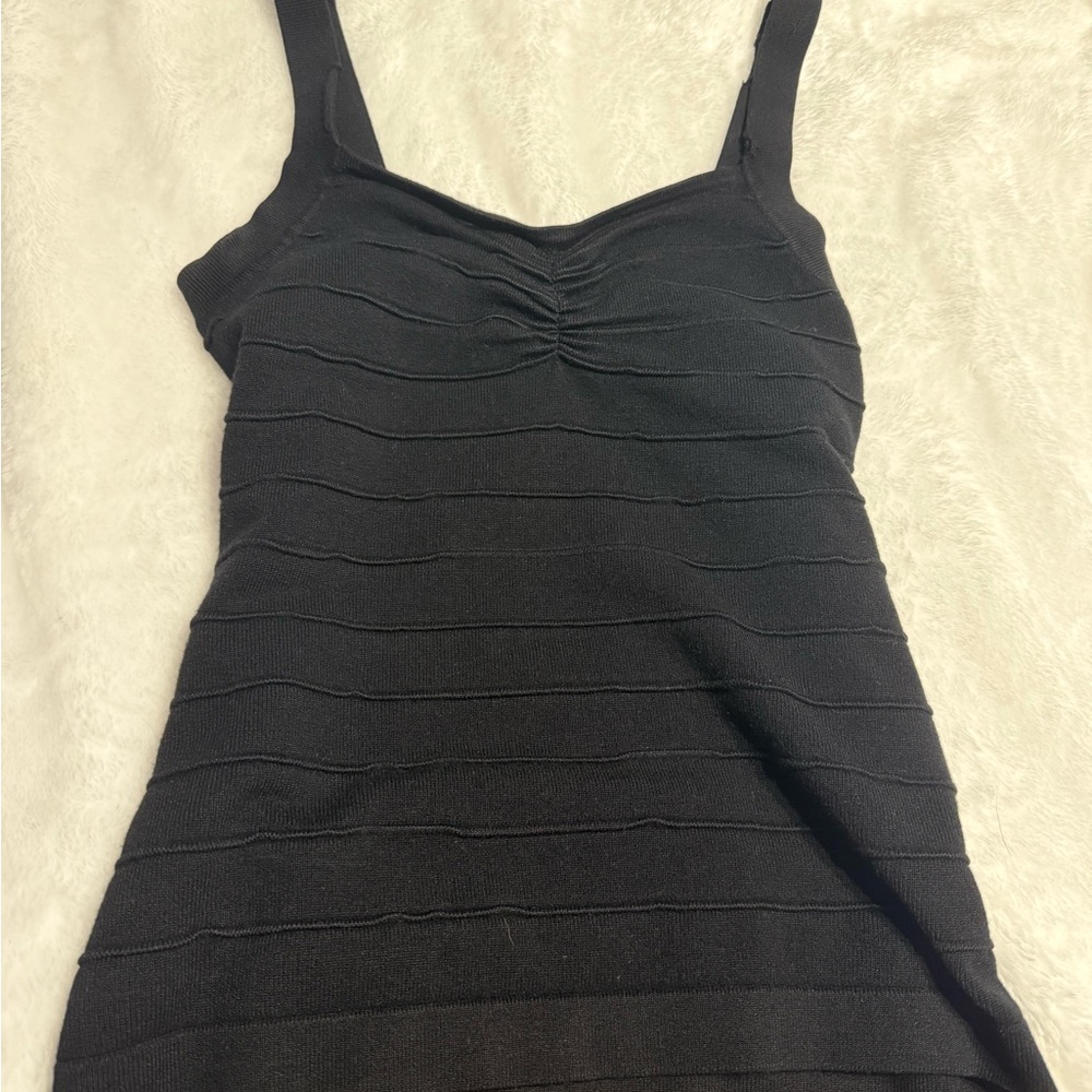 Charlotte Russe Black Textured Tank Top